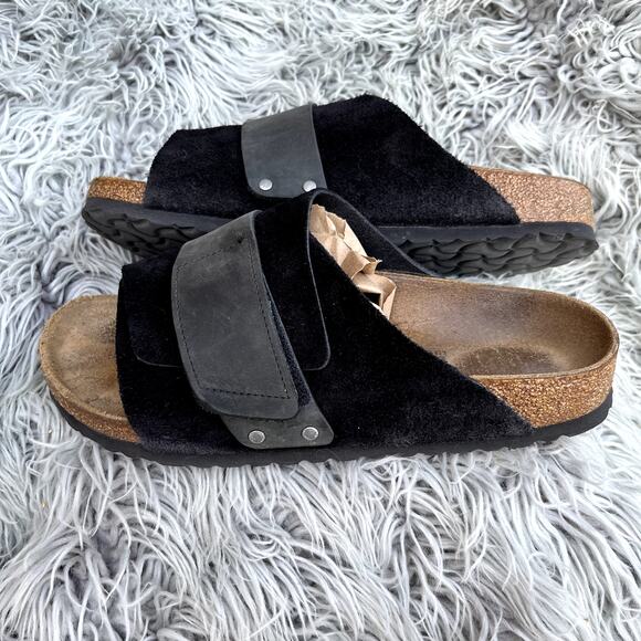 Black Suede Cross-Strap Women’s Sandals - Picture 3 of 10